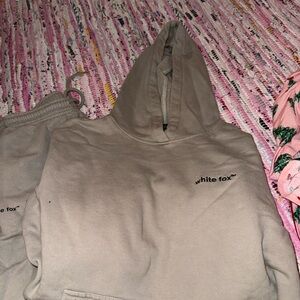 White Fox Tan Hoodie and Joggers Set